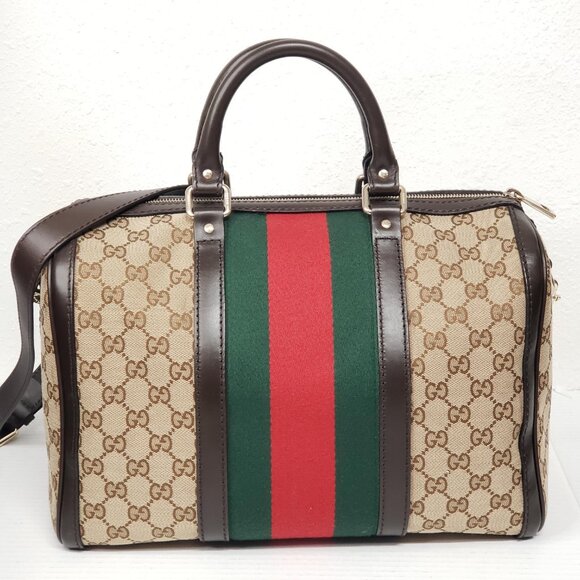 GUCCI Supreme Web Boston Satchel Lux564-092625 - Picture 2 of 16